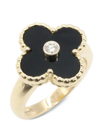 Pre-owned Van Cleef & Arpels 2010s Vintage Alhambra Diamond Ring In Gold