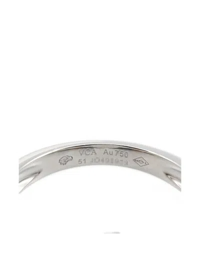 Pre-owned Van Cleef & Arpels 2010s Vintage Alhambra Diamond Ring In Silver