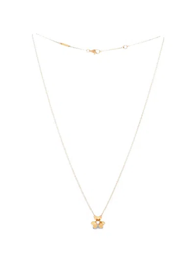 Pre-owned Van Cleef & Arpels Frivole Pendant 18k Yellow Gold And Diamond Mini Necklace