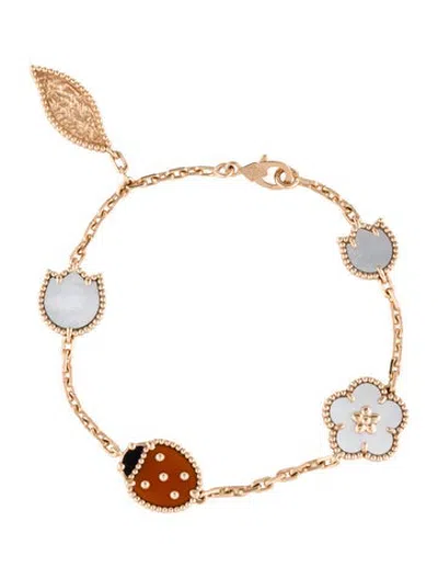 Pre-owned Van Cleef & Arpels Lucky Spring Bracelet, 5 Motifs, 6.5" In Multicolor