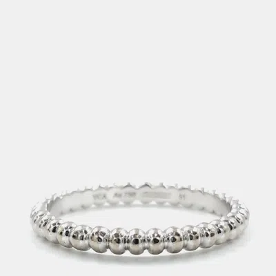 Pre-owned Van Cleef & Arpels Perlee Small Vca Au750 51 White Gold Ring In Multicolor