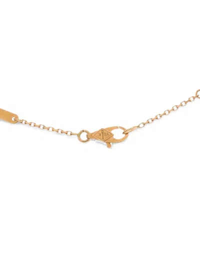Pre-owned Van Cleef & Arpels Sweet Alhambra Butterfly Pendant 18k Yellow Gold And Mother Of Pearl Necklace