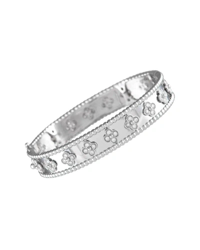 Van Cleef & Arpels 18k 1.78 Ct. Tw. Diamond Perle Clovers Bracelet (authentic  ) In Metallic