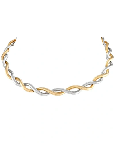 Van Cleef & Arpels 18k Yellow And White Gold Two-tone Twisted Choker Necklace Vc16-012224