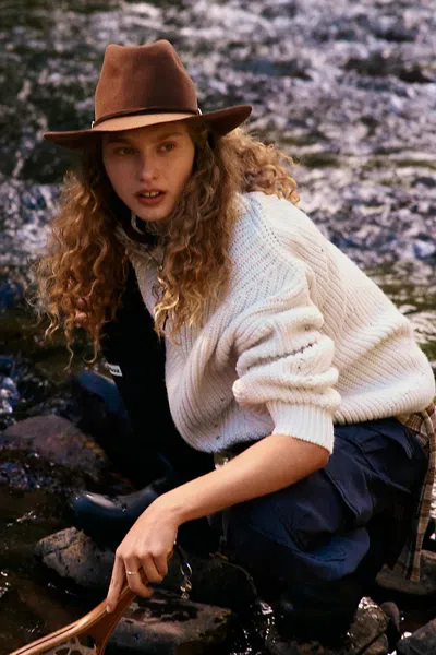 Van Palma Ezra 100% Wool Rancher Hat In Gold