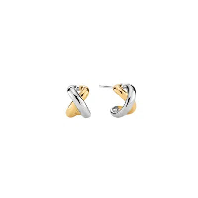 Vanchi Women's Gold / Silver Mia Reversible Two-tone Chubby Hoops In Multi