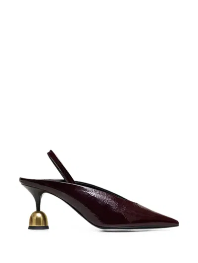 Vanda Novak Lucy Slingback Pumps In Burgundy