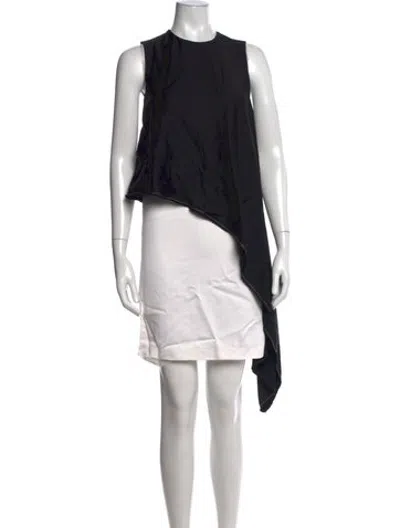 Pre-owned Vanessa Bruno Crew Neck Mini Dress In Black