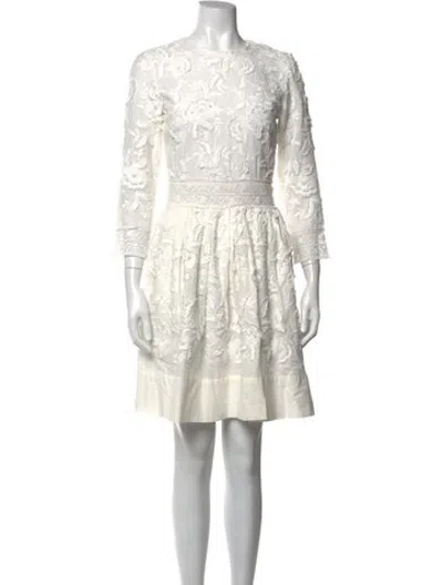 Pre-owned Vanessa Bruno Floral Print Mini Dress In White