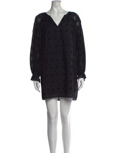 Pre-owned Vanessa Bruno Lace Pattern Mini Dress In Black