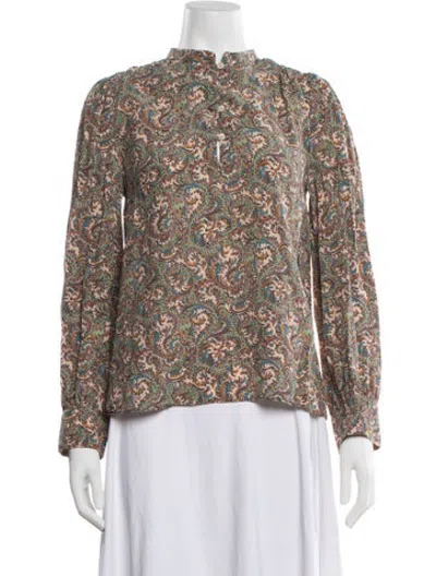 Pre-owned Vanessa Bruno Paisley Print Long Sleeve Top In Neutrals