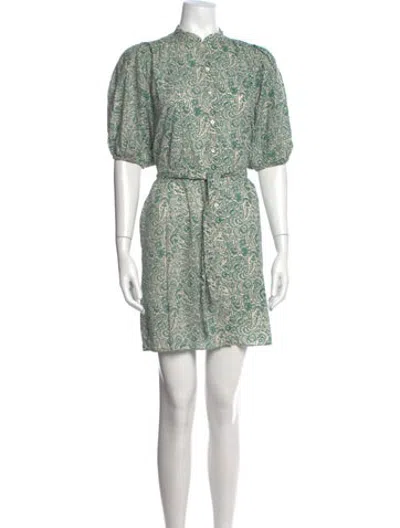 Pre-owned Vanessa Bruno Paisley Print Mini Dress In Green