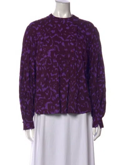 Pre-owned Vanessa Bruno Printed Long Sleeve Blouse In Purple