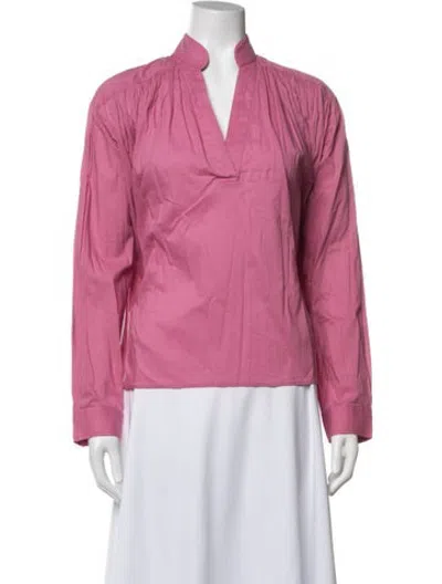 Pre-owned Vanessa Bruno V-neck Long Sleeve Top In Pink