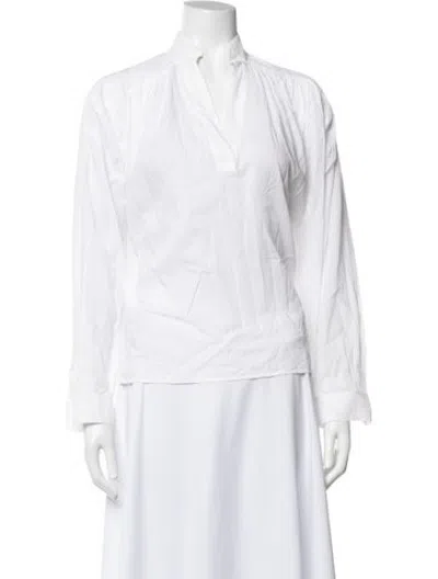 Pre-owned Vanessa Bruno V-neck Long Sleeve Top In White