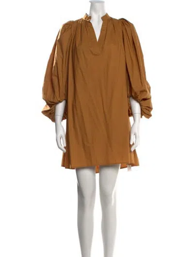 Pre-owned Vanessa Bruno V-neck Mini Dress W/ Tags In Neutrals