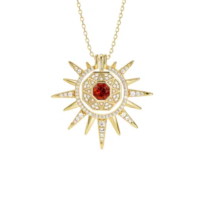 Vanimy Women's Gold Radiant Light Of Truth Octagon Sunburst Necklace