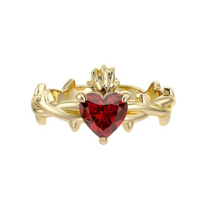 Vanimy Women's Gold Sacred Heart Ring