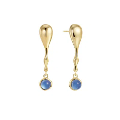 Vanimy Women's Gold Seren Flow Gemstone Droplet Earrings