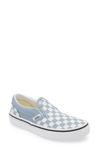 Vans Kids' Classic Slip-on Sneaker In Checkerboard Dusty Blue
