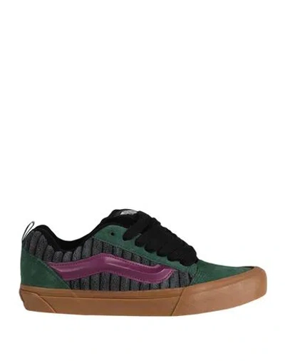 Vans Knu Skool Woman Sneakers Dark Green Size 7.5 Leather, Textile Fibers