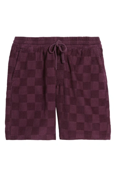 Vans Range Checkerboard Cotton Corduroy Shorts In Blackberry Wine