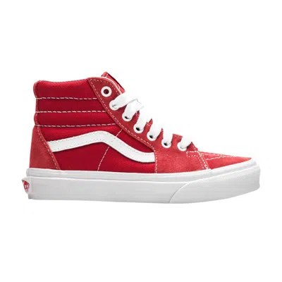 Pre-owned Vans Sk8-hi Kids 'varsity Canvas - Racing Red' | Kid's Size 6.5