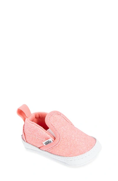 Vans Kids' Slip-on V Crib Shoe In Glitter Pink