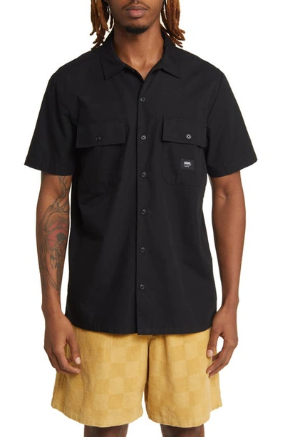 Vans Smith Ii Classic Fit Short Sleeve Button-up Shirt In Black