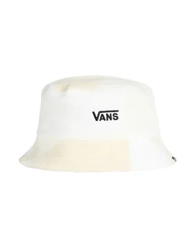 Vans Winter Checker Bucket Hat Woman Hat Cream Size S/m Polyester In White