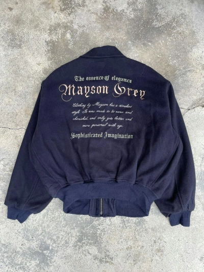 Pre-owned Varsity Jacket X Vintage Mayson Grey Embroidered Jacket In Old Dark Navy
