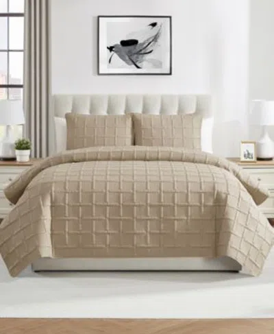 Vcny Home Solid Square Quilt Sets In Brown
