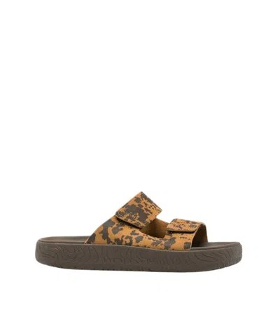 Veja Brown Animal Print Cawil Sandals In Multi