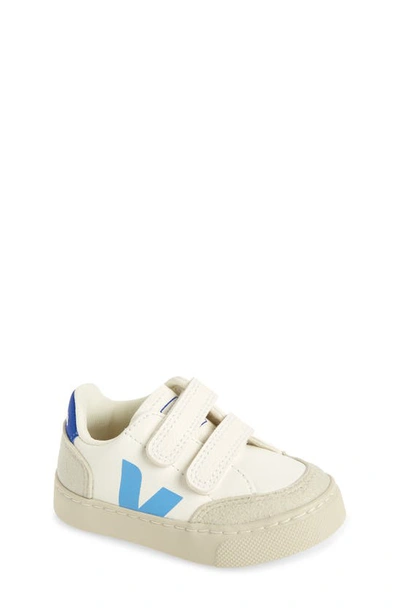 Veja Kids' Small V-12 Sneaker In Extra-white Aqua-paros