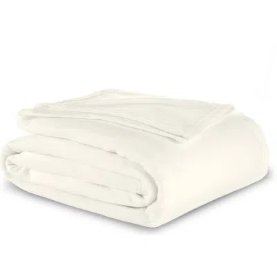 Vellux Microfleece Throw Blanket In White