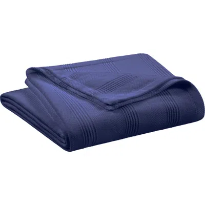 Vellux Textured Cotton Throw Blanket In Blue