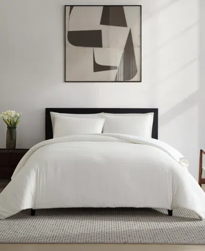 Vera Wang Threaded Basketweave Cotton 3-pc. Comforter Set, King In White