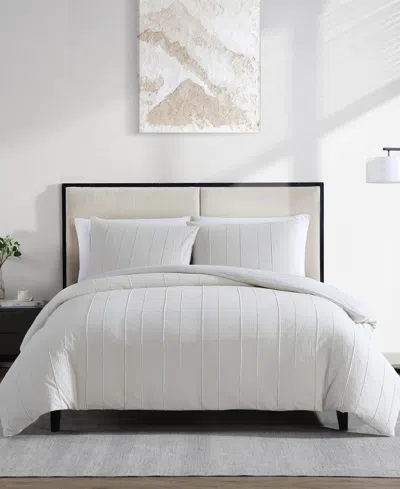 Vera Wang Woven Tucks Jacquard 3-pc. Comforter Set, King In White