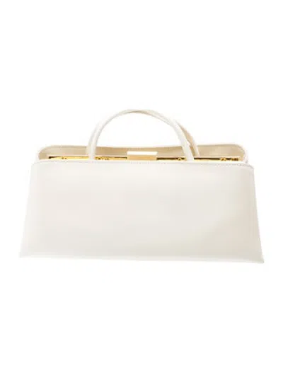 Pre-owned Verafied Leather Top Handle Bag In Neutrals