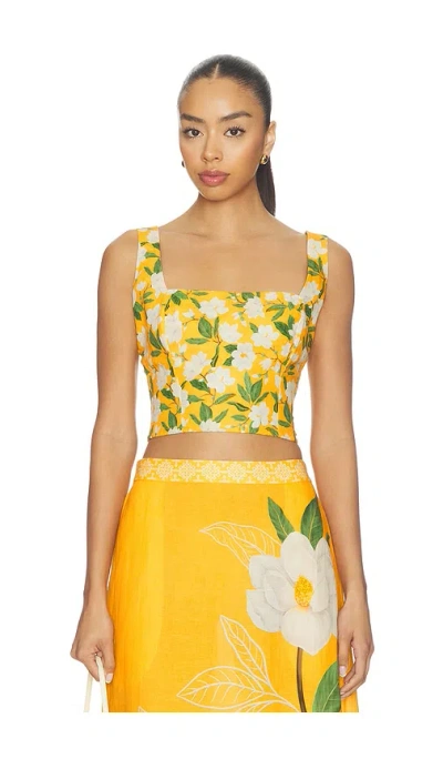 Verandah Square Neck Sleeveless Blouse In Positano Magnolias