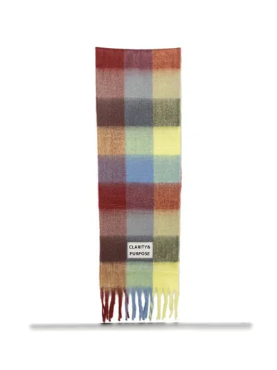 Verb To Do Checked Wool Scarf In Multi
