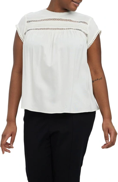 Vero Moda Debbie Pleat Top In Snow White