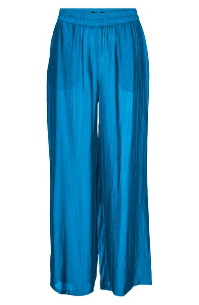 Vero Moda Gaja Floral Print Wide Leg Trousers In Ibiza Blue