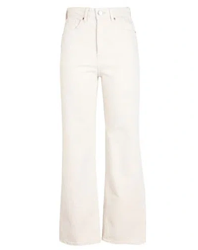 Vero Moda Woman Jeans Ivory Size 28w-30l Cotton, Recycled Cotton, Elastane In White