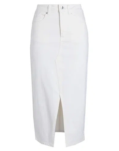 Vero Moda Woman Denim Skirt Ivory Size Xs Cotton, Recycled Cotton, Elastane In White