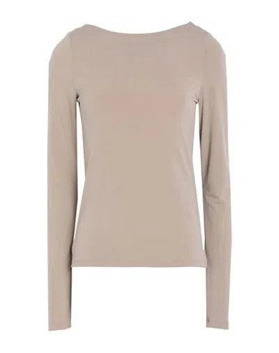 Vero Moda Woman T-shirt Beige Size Xl Recycled Polyester, Polyester, Elastane
