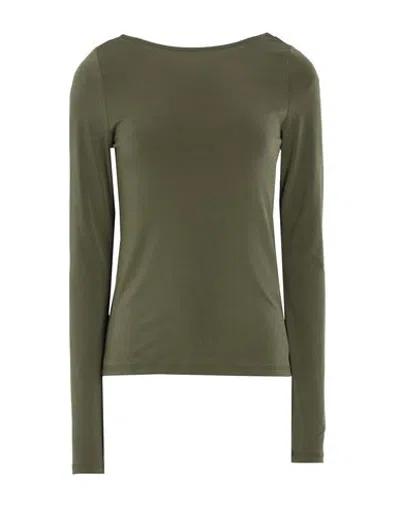Vero Moda Woman T-shirt Military Green Size L Recycled Polyester, Polyester, Elastane