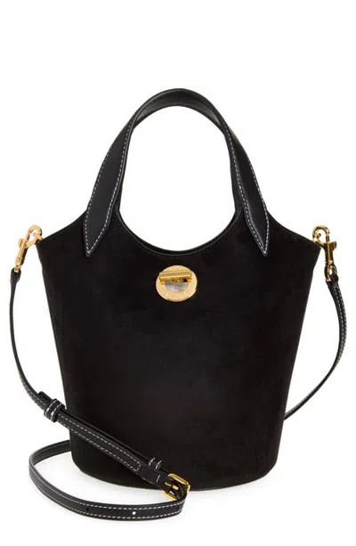 Veronica Beard Anchor Leather & Suede Top-handle Bag In Black