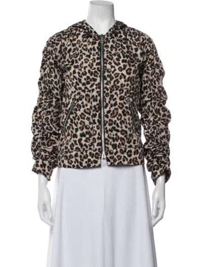 Pre-owned Veronica Beard Animal Print Bomber Jacket In Neutrals