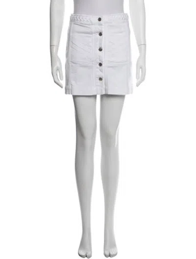 Pre-owned Veronica Beard Braided Accents Mini Skirt In White